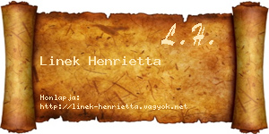 Linek Henrietta névjegykártya